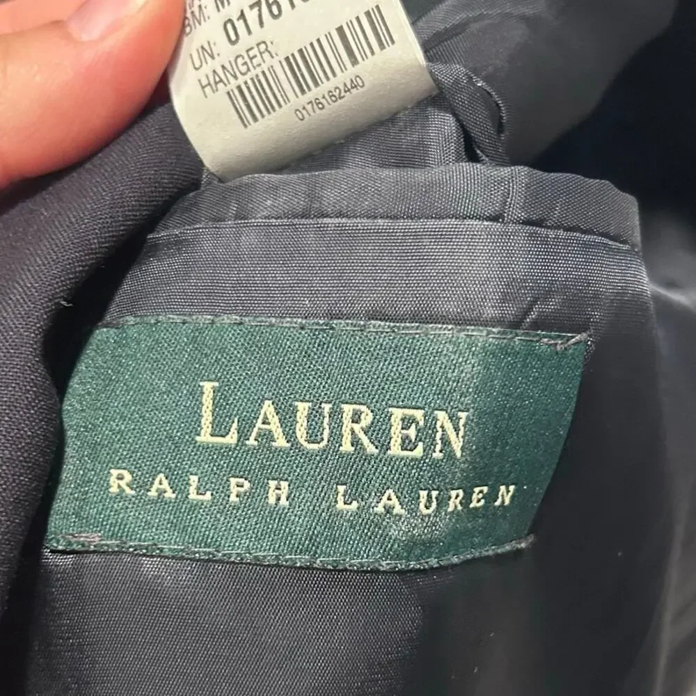 Lauren Ralph Lauren Vintage 90s Navy Blue Wool Two Button Blazer Mens 50R